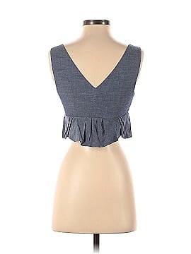 Thakoon Collective Chambray Ruffle Crop Top (view 2)