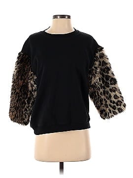 Harvey Faircloth Faux Leopard Sleeve Sweatshirt (view 1)