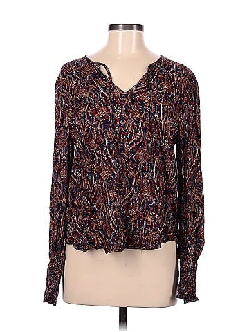 Lucky Brand Women's blouse, Burgundy, Multi, s : : Fashion