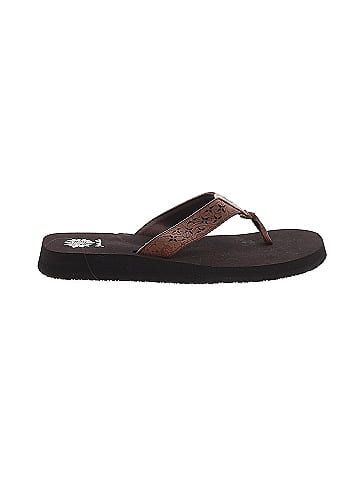 Yellow Box Brown Flip Flops Size 11 36 off ThredUp