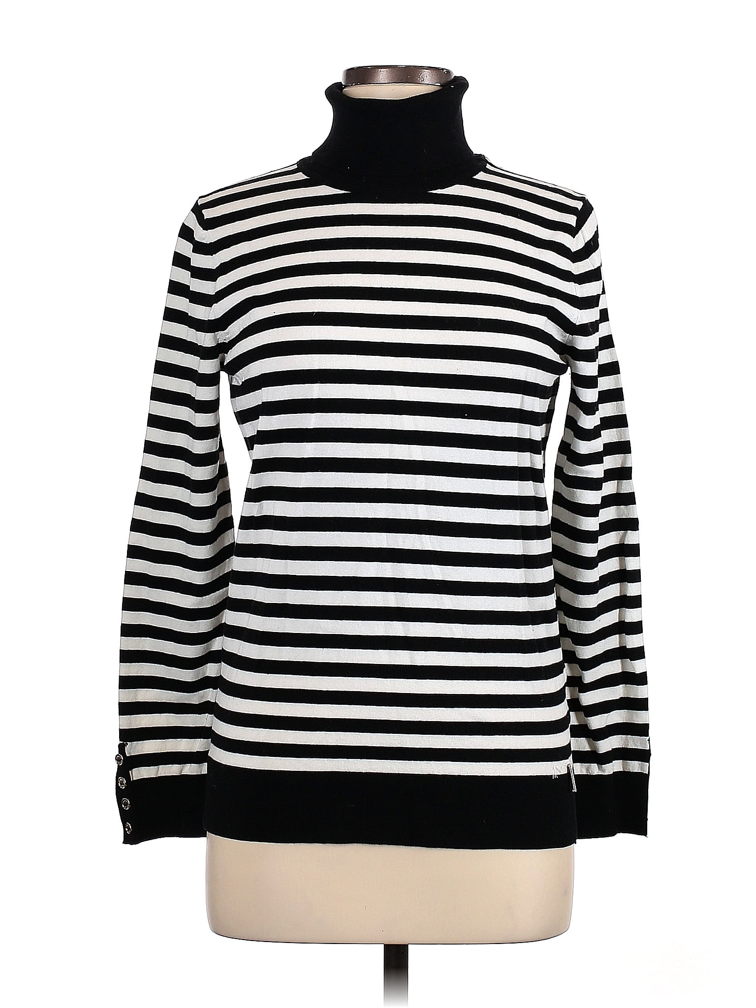 Tommy Hilfiger Color Block Stripes Black Turtleneck Sweater Size M - 75 ...