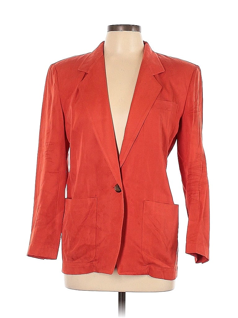 A Line Anne Klein 100 Silk Solid Orange Silk Blazer Size 4 80 Off Thredup 1138