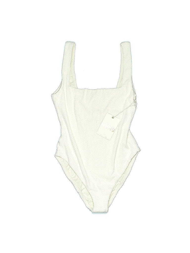 Show Me Your Mumu Solid White Ivory One Piece Swimsuit Size M 64 off