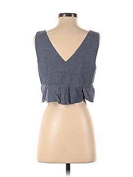Thakoon Collective Chambray Ruffle Crop Top (view 2)