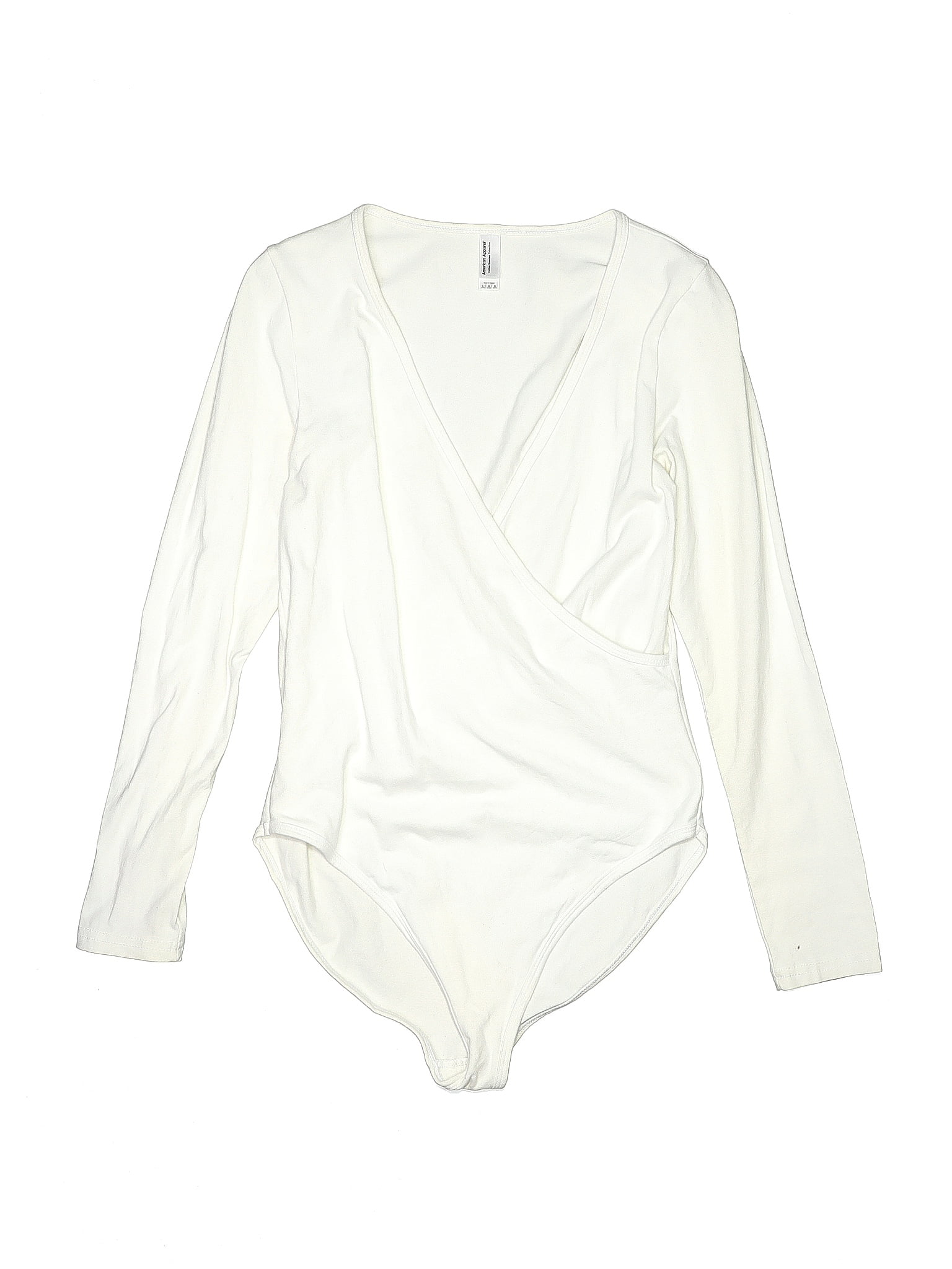 American Apparel Solid White Ivory Bodysuit Size L 51 Off Thredup