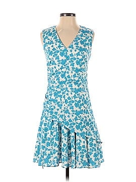 Derek Lam Collective Blue Floral Side Ruched Dress (view 1)
