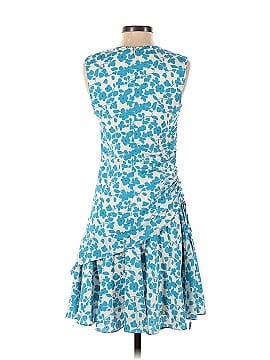 Derek Lam Collective Blue Floral Side Ruched Dress (view 2)