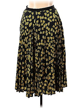 Derek Lam Collective Navy Floral Pleated Skirt (view 2)