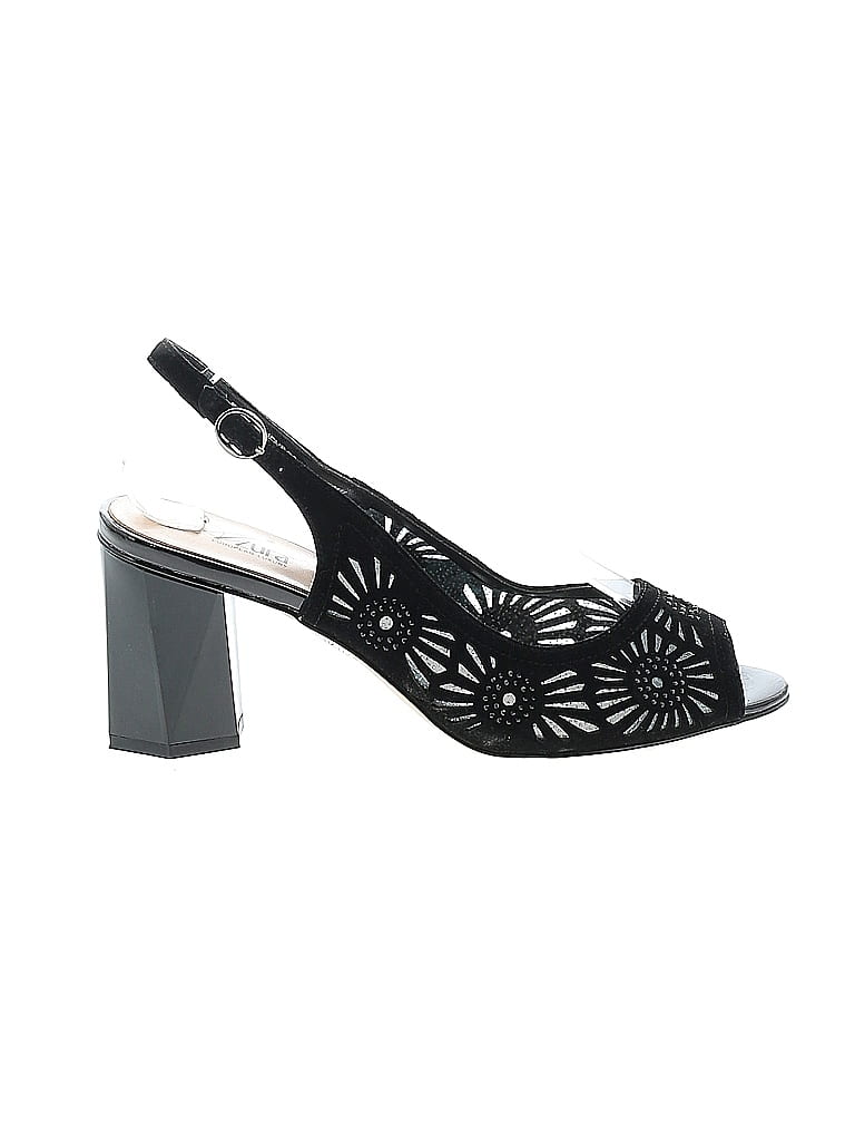 Azura Shoes Floral Motif Black Heels Size 39 (EU) - photo 1