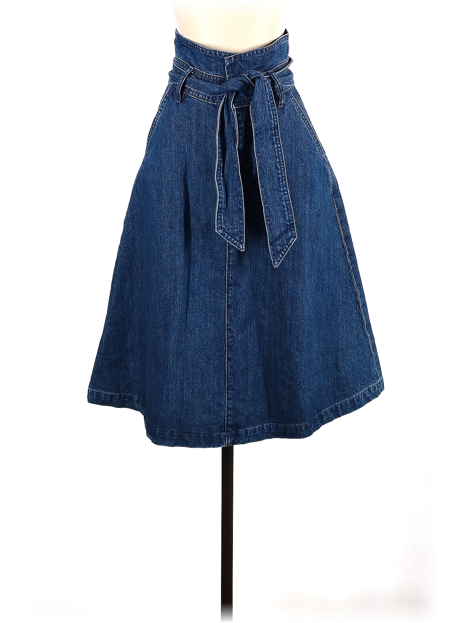 Point Sur 100% Cotton Solid Blue Denim Skirt Size 00 - 81% off | thredUP