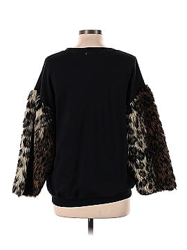 Harvey Faircloth Faux Leopard Sleeve Sweatshirt (view 2)