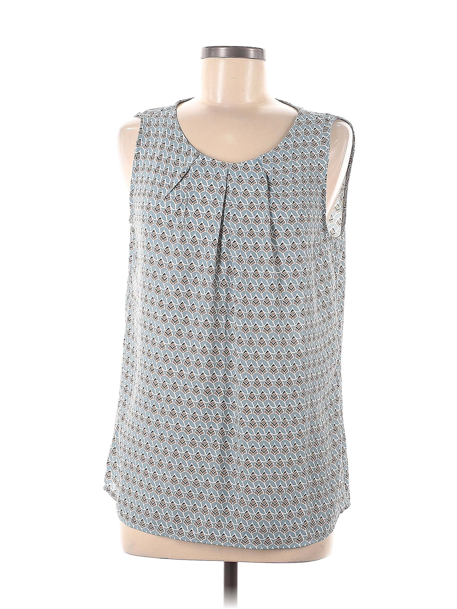 Ann Taylor Loft Outlet 100 Polyester Multi Color Gray Sleeveless