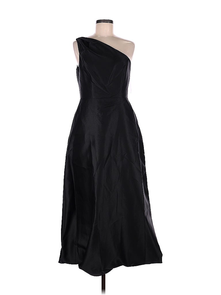 Alfred Sung 100 Polyester Solid Black Cocktail Dress Size 8 65 Off