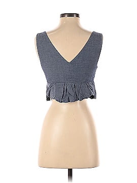 Thakoon Collective Chambray Ruffle Crop Top (view 2)