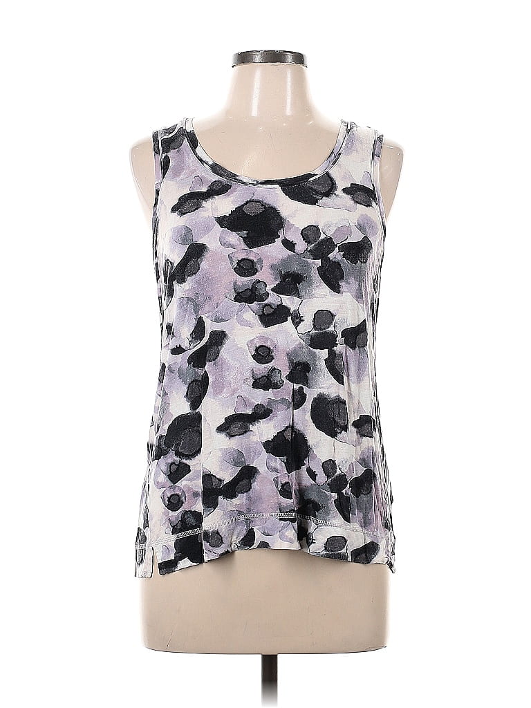 Simply Vera Vera Wang 100% Rayon Floral Multi Color Purple Tank Top ...