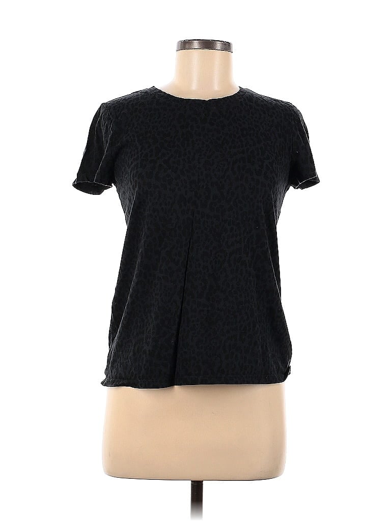 Gap Jacquard Marled Tweed Black Short Sleeve T-Shirt Size M - photo 1
