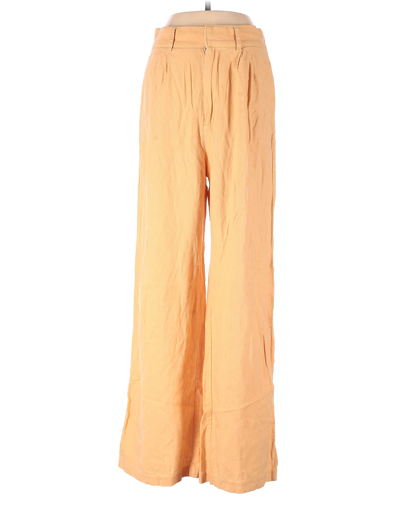 Abercrombie & Fitch Solid Orange Yellow Linen Pants Size S - 60% off ...