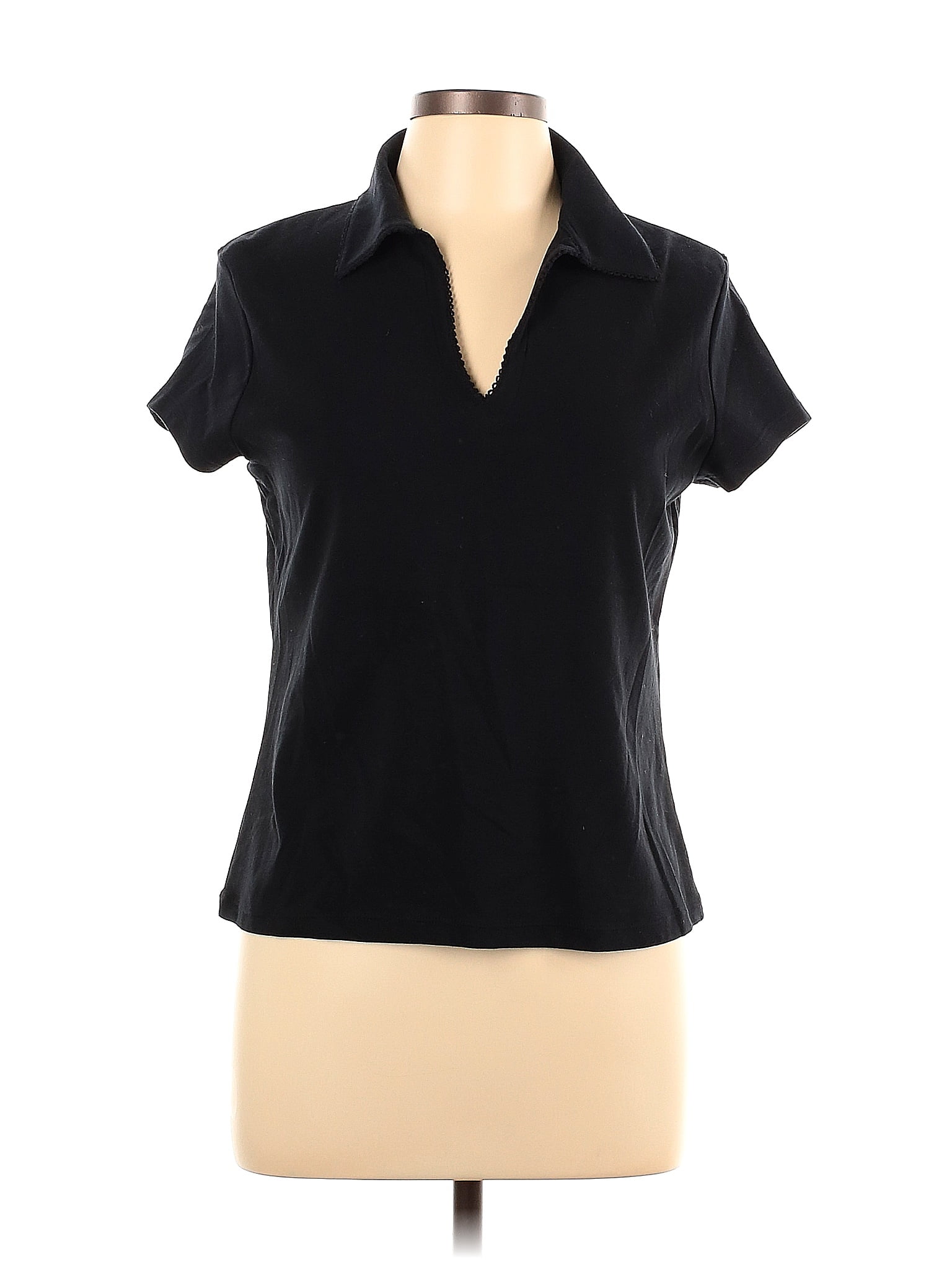 Petite Sophisticate Black Short Sleeve T-Shirt Size L - 40% off