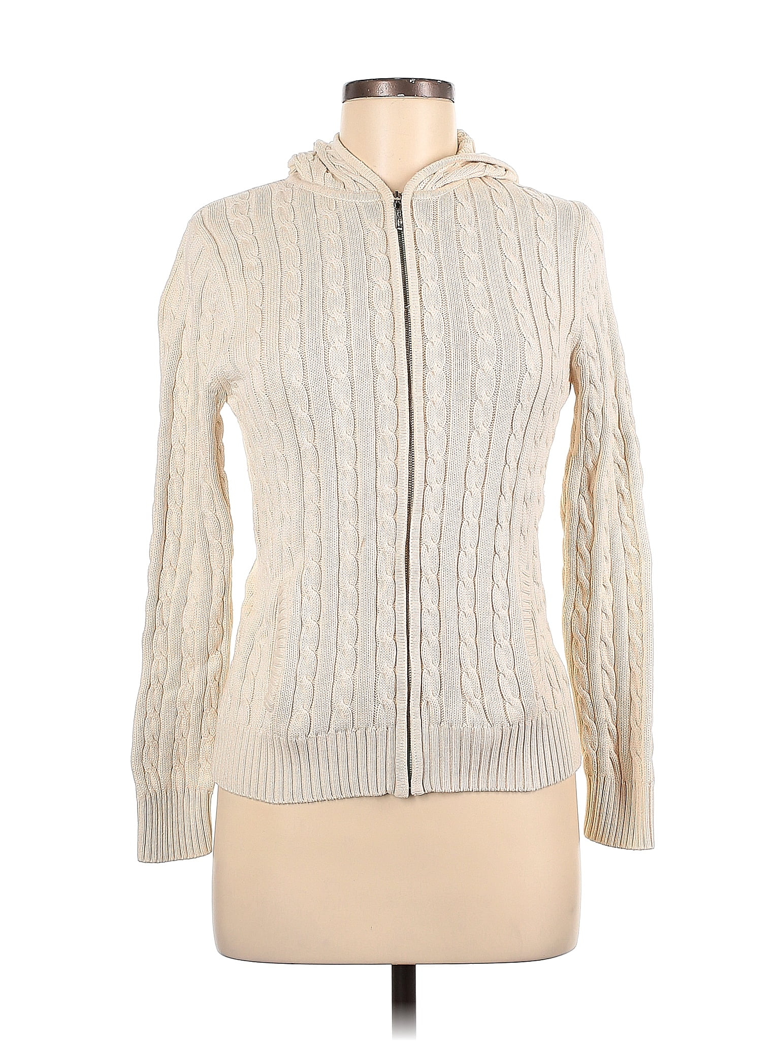 Brooks Brothers 100% Cotton Color Block Solid Ivory Cardigan Size M ...