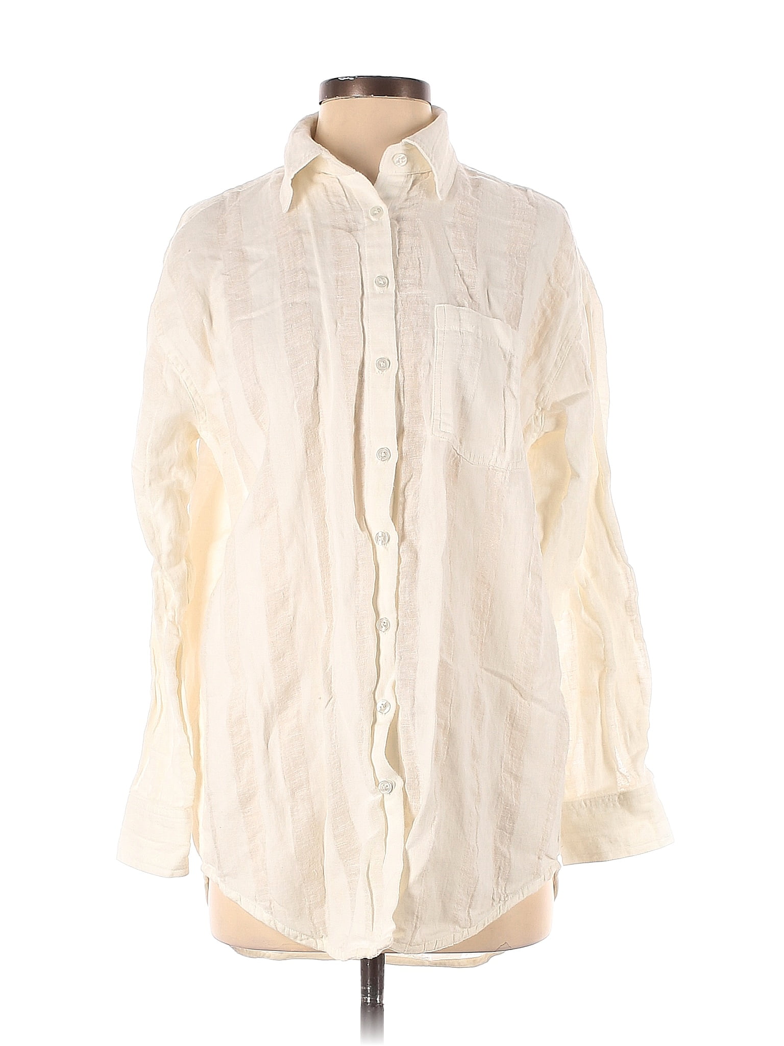 Solid And Striped Ivory Long Sleeve Button Down Shirt Size S 77 Off