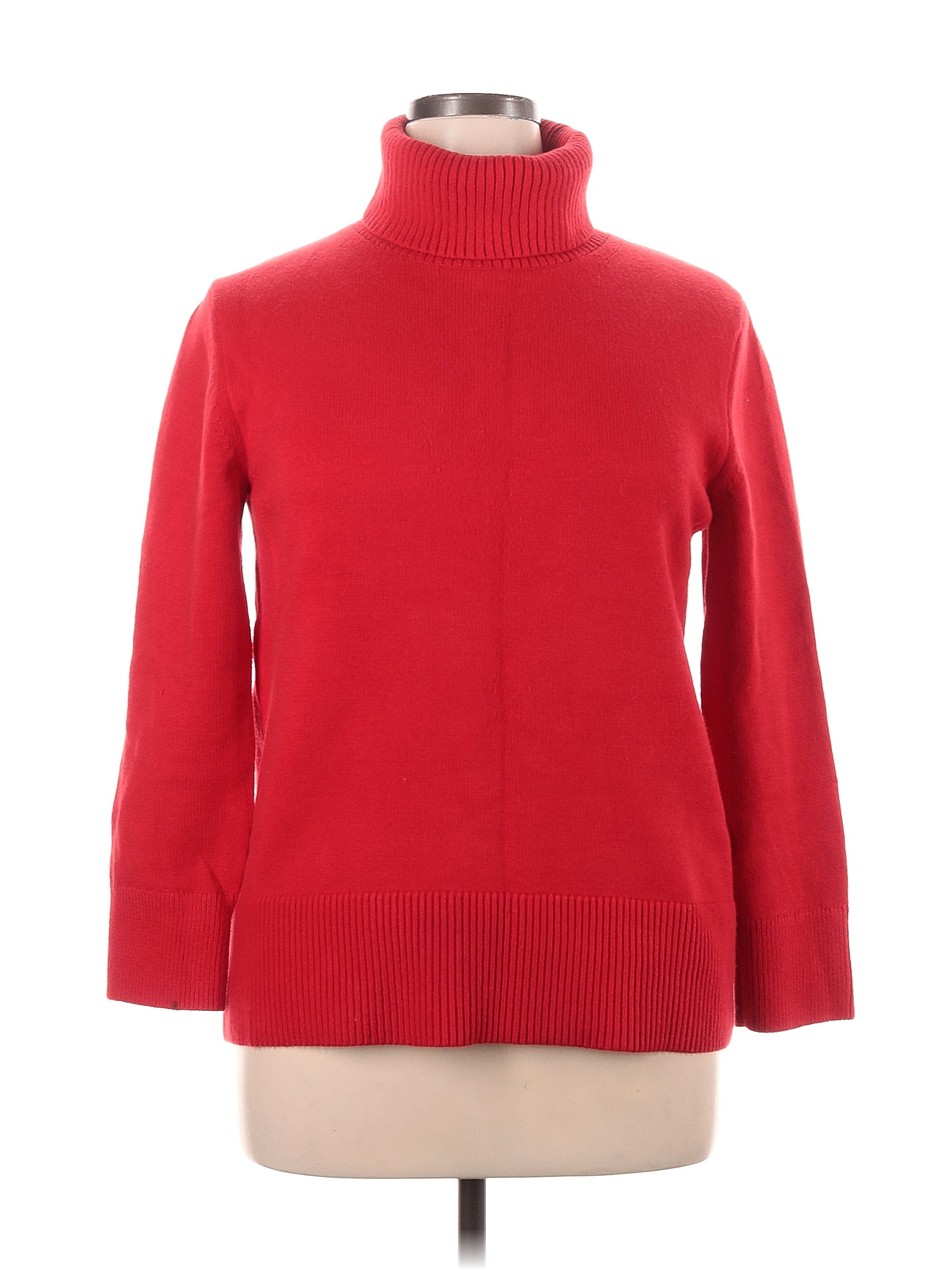 Banana Republic Color Block Solid Red Turtleneck Sweater Size XL 73
