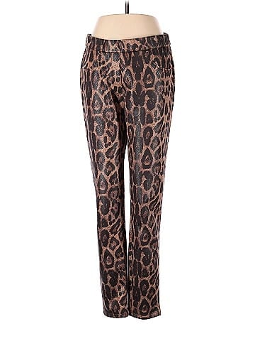 Eric Leopard Print Multi Color Brown Casual Pants Size 8 - 75% off