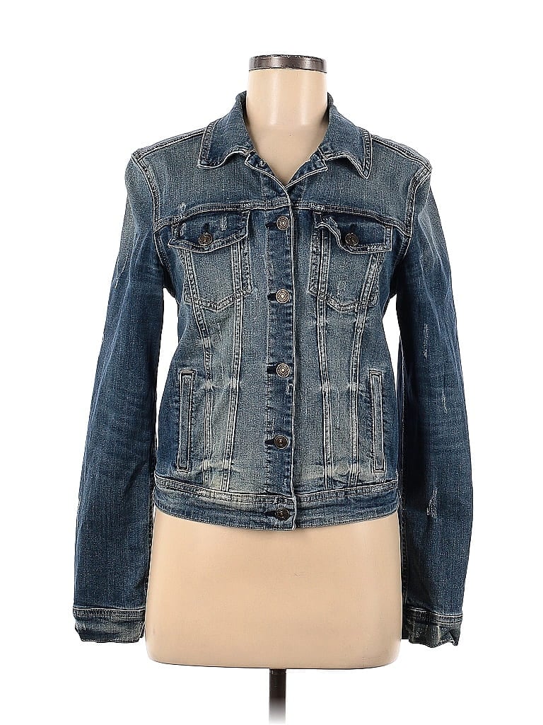 Just USA Solid Blue Denim Jacket Size M - 59% off | thredUP