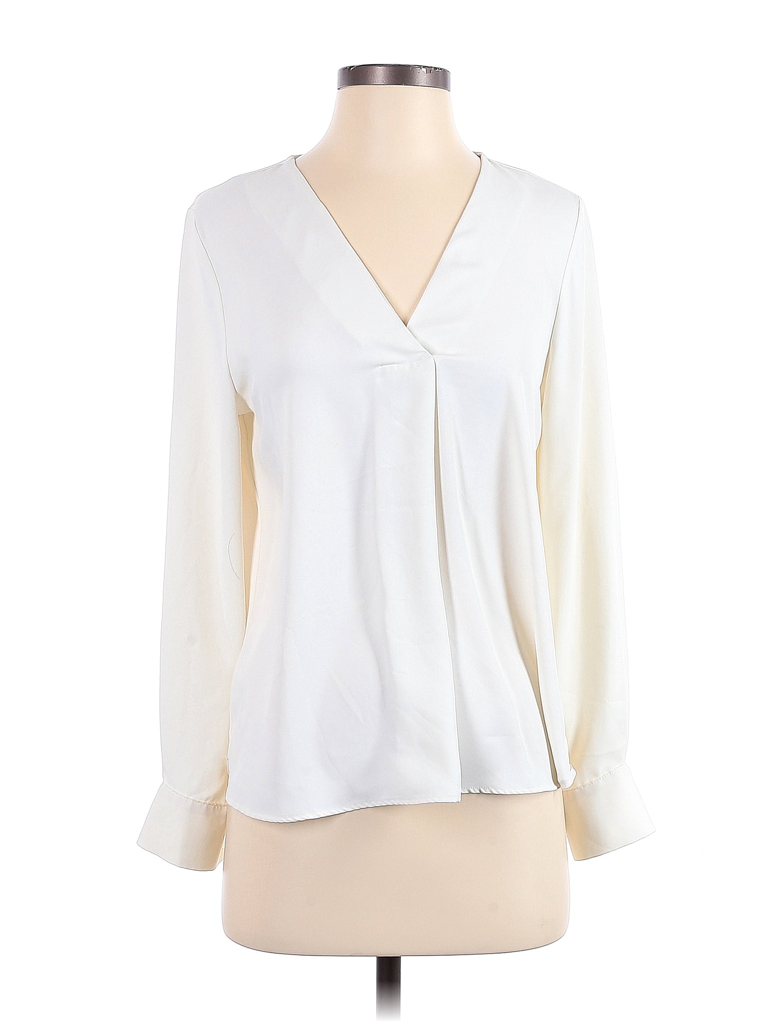 Ann Taylor Solid Ivory Long Sleeve Blouse Size S (Petite) - 74% off ...