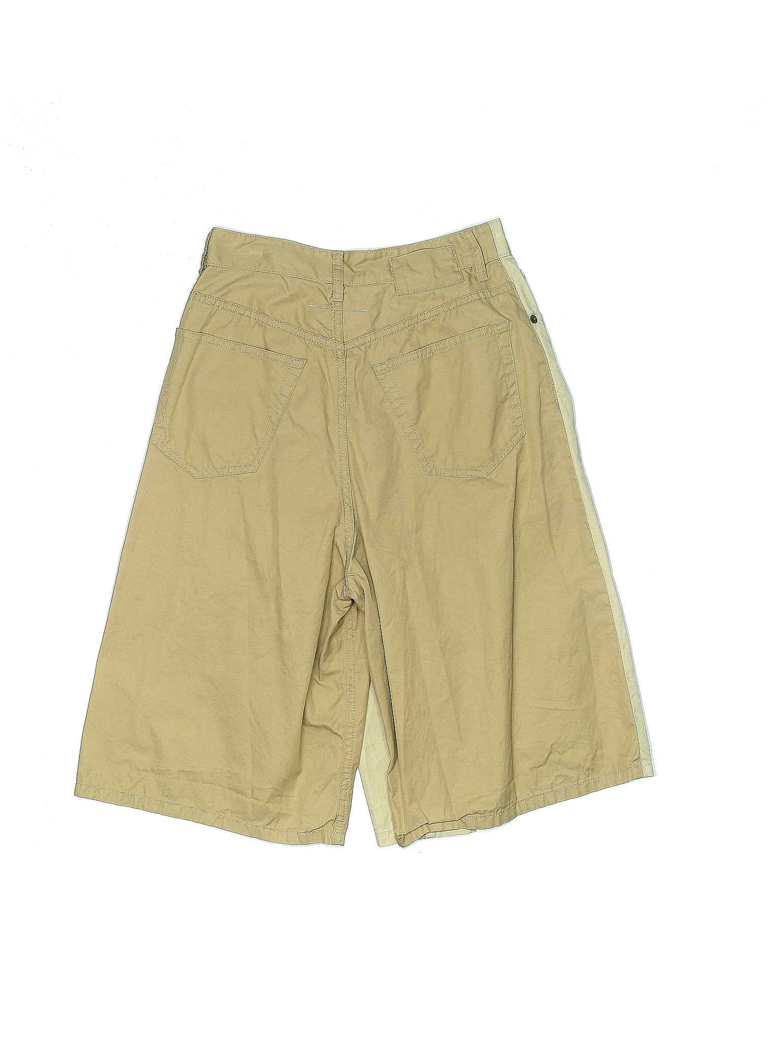 Miu Miu 100% Cotton Solid Tan Khaki Shorts Size 36 (IT) - 79% off