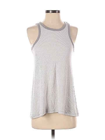 Yummie by Heather Thomson Color Block Stripes Gray Silver Tank Top