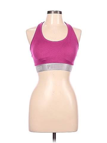 Puma Color Block Pink Sports Bra Size L - 59% off