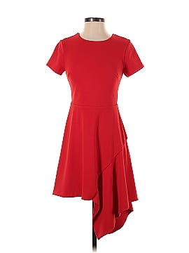 Slate & Willow Red Drape Hem Dress (view 1)