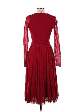 FUZZI Red Sheer Sleeve Midi Dress (view 2)