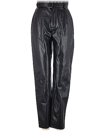 Zara 100% Polyurethane Solid Black Faux Leather Pants Size XS - 49% off