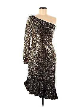MARCHESA notte Gold Sequin Cocktail Dress (view 1)