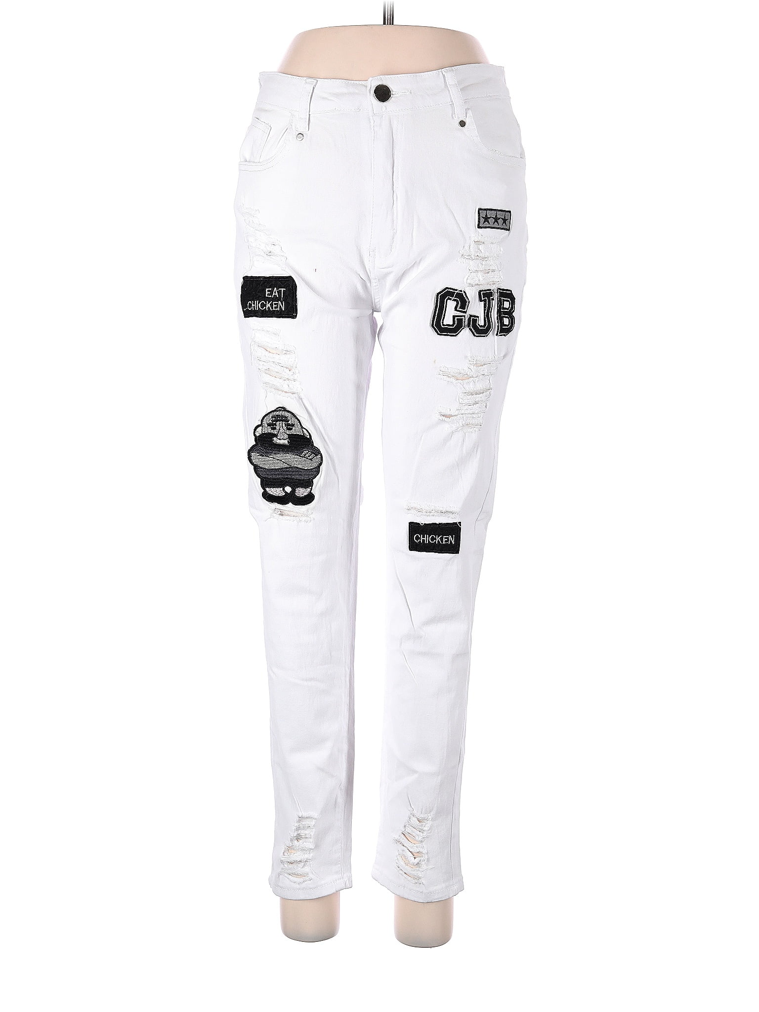 Jeans Solid White Jeans Size M - 60% off | thredUP