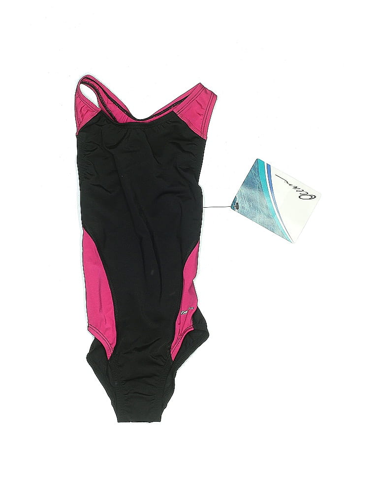 Dolfin Solid Black One Piece Swimsuit Size 5 6 21 off thredUP