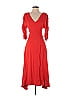 Nicholas Red Gathered Sleeve Dress Size 0 - photo 1