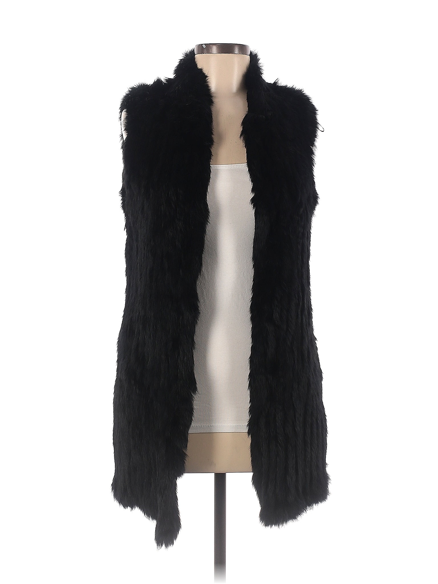 Love Token 100% Rabbit Fur Solid Black Vest Size M - 71% off | thredUP