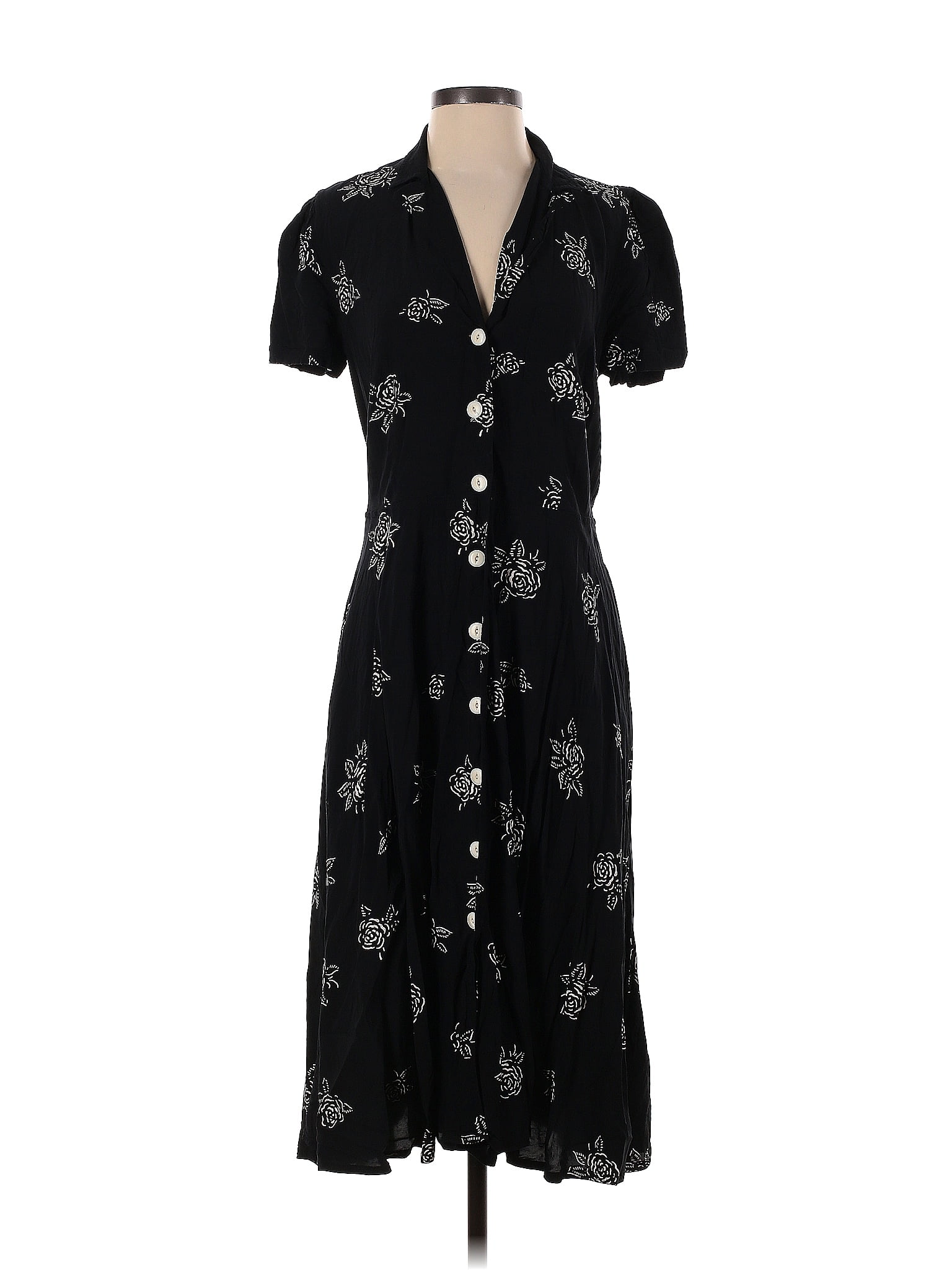 Polo by Ralph Lauren 100% Viscose Black Printed Hampton Shirt Dress Size 8  - 66% off