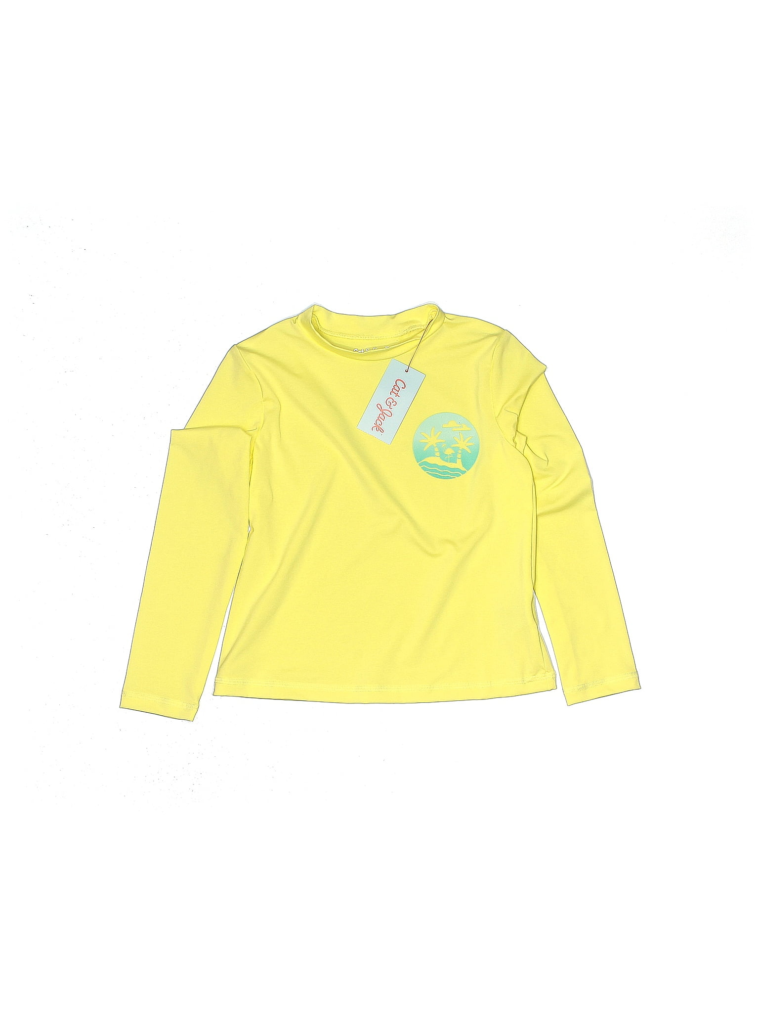 Cat & Jack Solid Yellow Rash Guard Size 6 40 off thredUP