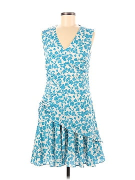Derek Lam Collective Blue Floral Side Ruched Dress (view 1)