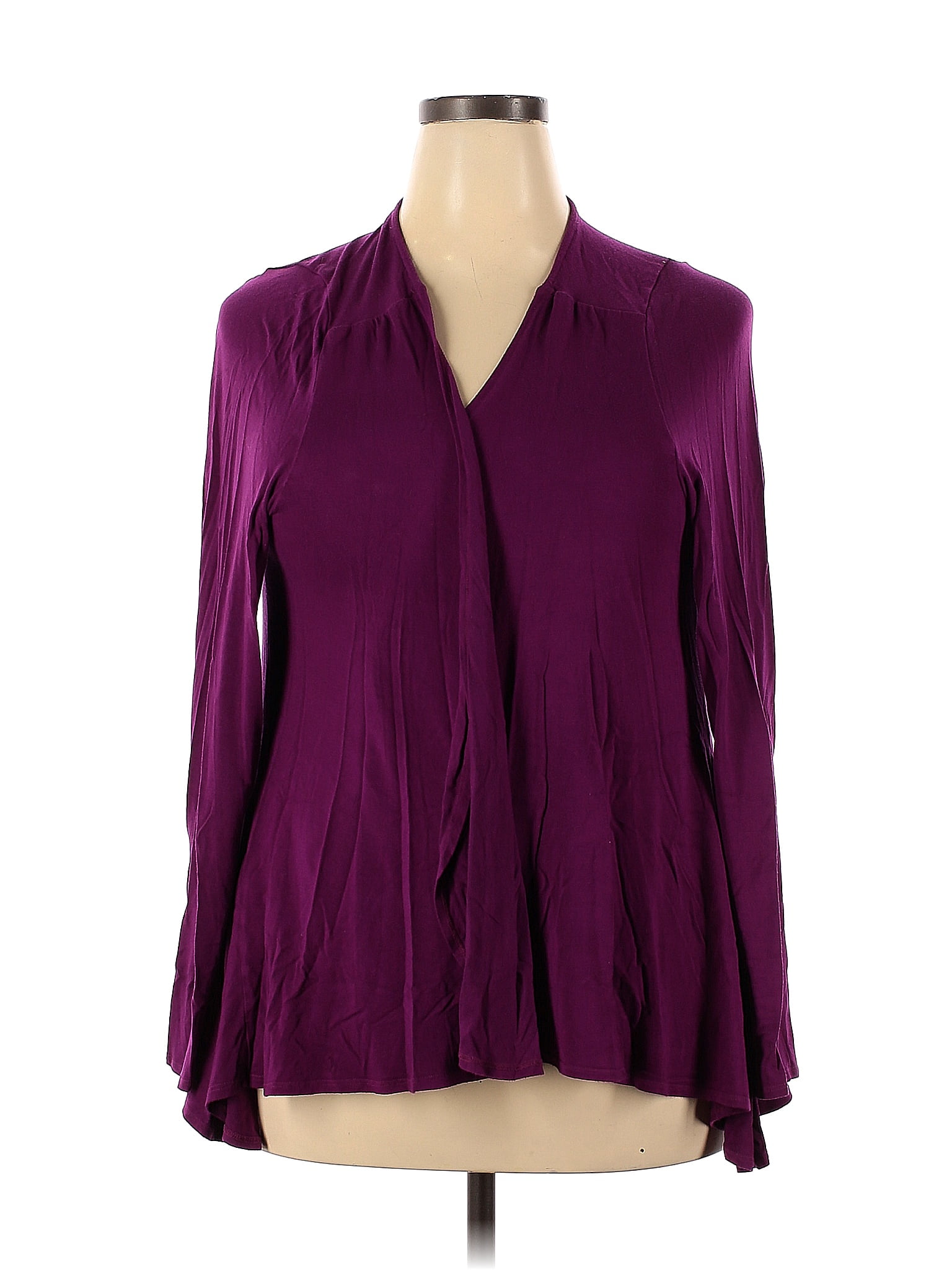 Soft Surroundings Color Block Purple Cardigan Size 2X (Plus) 70 off thredUP