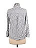 Jane and Delancey Stripes Silver Long Sleeve Button-Down Shirt Size M - photo 2