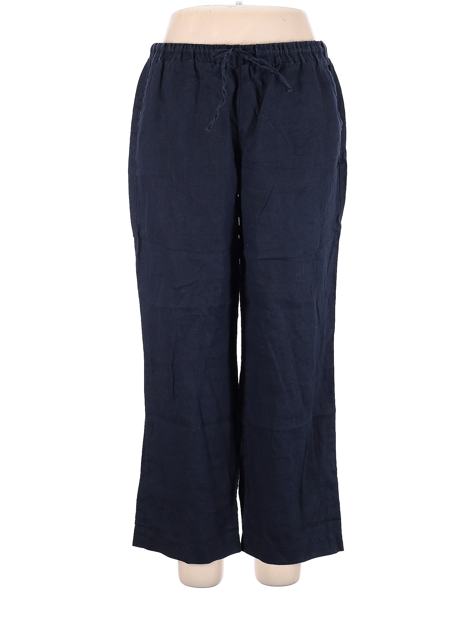 Charter Club 100% Linen Solid Navy Blue Linen Pants Size 14 - 65% off ...