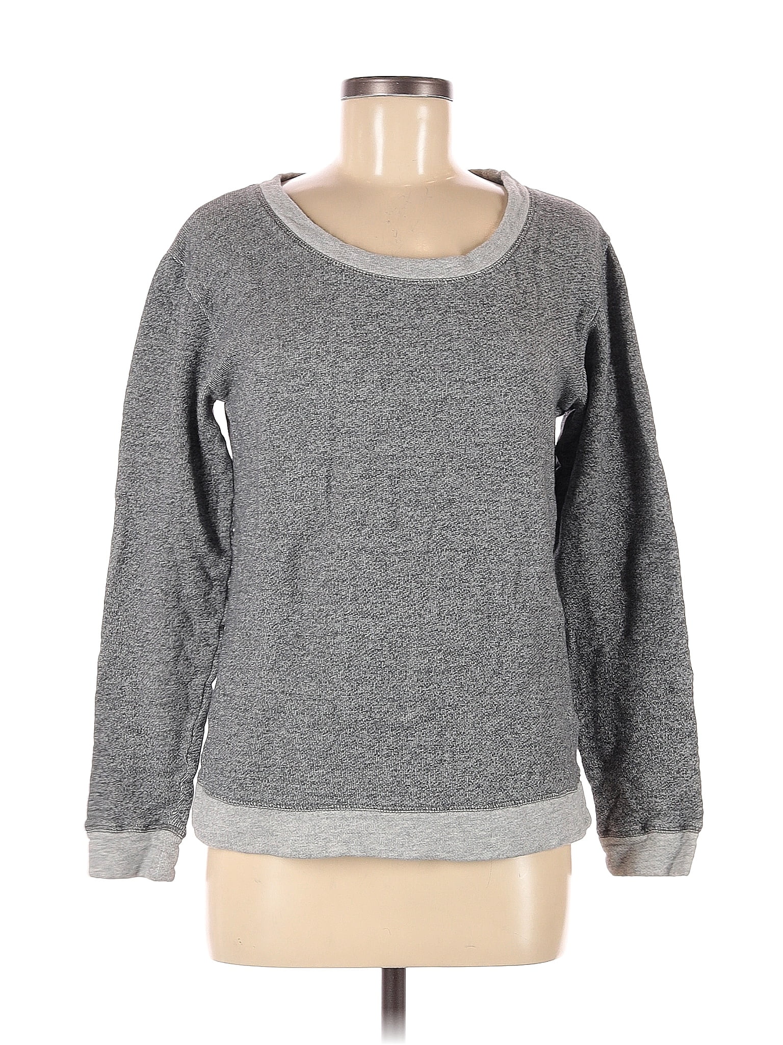 J.Crew 100% Cotton Solid Color Block Tweed Gray Sweatshirt Size M - 78% ...