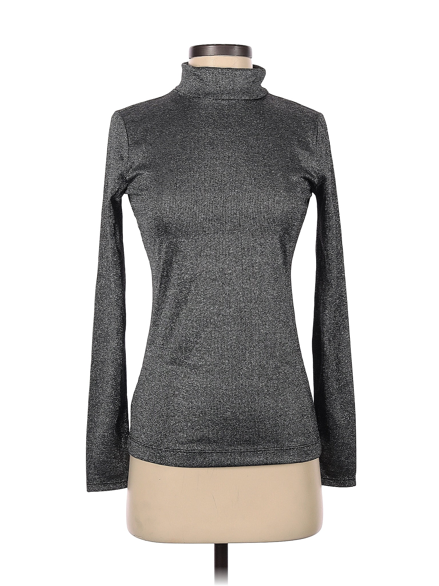 Ann Taylor Color Block Solid Gray Silver Turtleneck Sweater Size XS ...