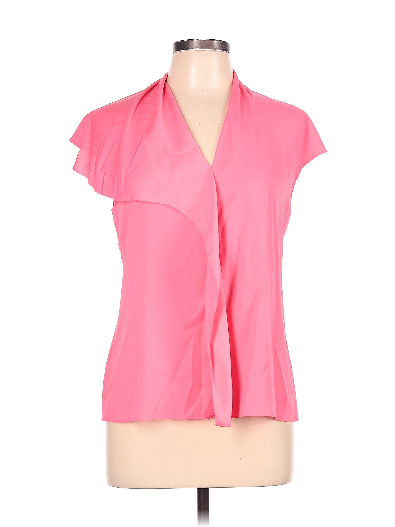 Ann Taylor 100 Polyester Pink Short Sleeve Blouse Size 10 74 Off