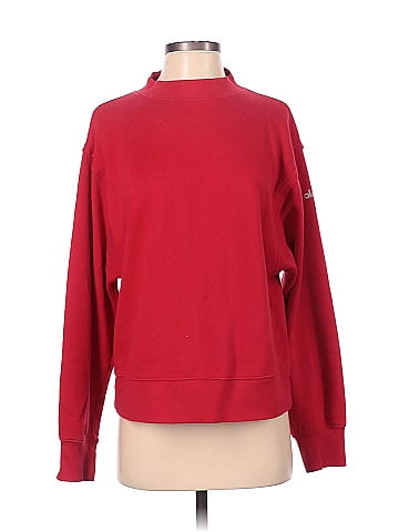 Alo Yoga Solid Red Sweatshirt Size S 74 off ThredUp