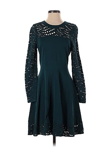 Milly lace 2025 pointelle flare dress